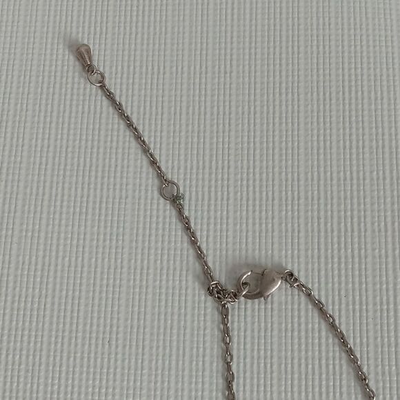 Silver Toned Metal Rhinestone Center Lightweight Cross Shaped Pendant Necklace - Picture 8 of 9